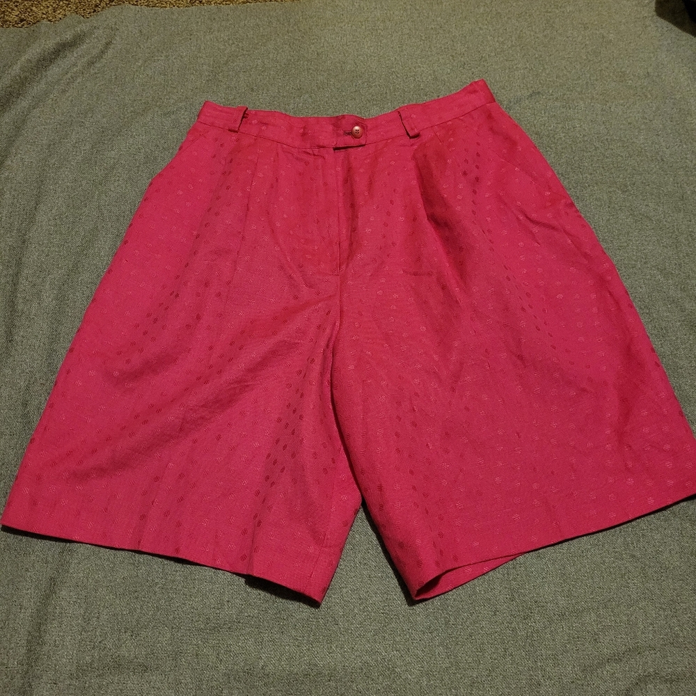 Women's Pink Shorts Linen Blend Size 14 Michii Moon For Sanyo Made In Japan